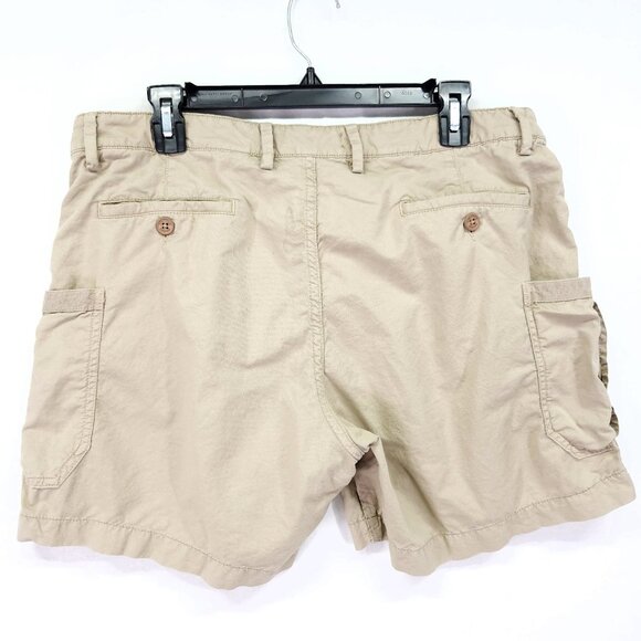 Orlebar Brown Cargo Shorts Mens Size 36 Linen Blend Khaki Bulldog Slim Fit 5" - Picture 2 of 11